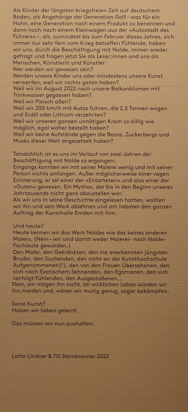 DRIVEN BY THOUGHTS AND VAGUE SENSATIONS, Lotte Linder & Till Steinbrenner